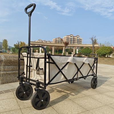 Beyaz Genişletilmiş Dört Tekerlekli Kamp Bahçe Katlanabilir Araba Tutma Katlanabilir Masa PVC Tekerlek