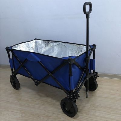 Yalıtım Katmanlı PVC Tekerlekli Katlanabilir Vagon Arabası 600D Hafif Katlanabilir Vagon