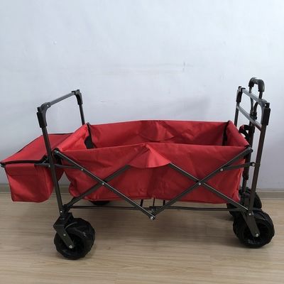 PVC Kumaş Büyük Katlanabilir Vagon Programı Kırmızı Kapaklı Taşınabilir Plaj Vagonu
