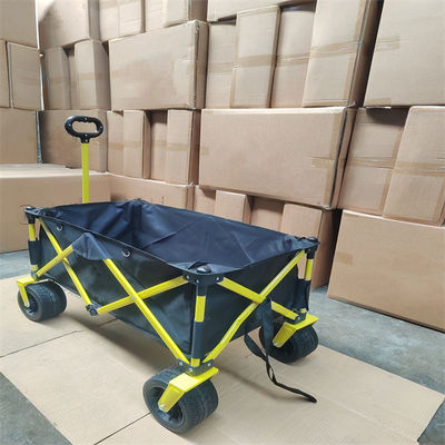 Çok Amaçlı Katlanır Plaj Vagonu Dört Tekerlekli 60KGS ile İtme Çekme Katlanır Vagon