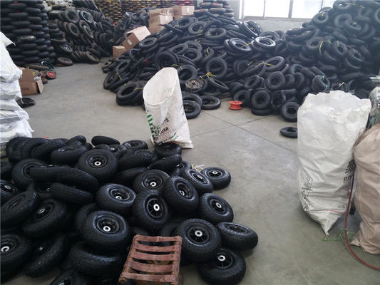 350 4 Gri Plastik Jant Pnömatik Araba Tekerlekleri 10 İnç El Arabası Tekerleği Değiştirme