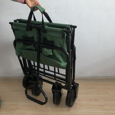 Hava Tekerleği 80kgs ile Eğlence Katlanır Plaj Vagonu Yeşil Hizmet Vagonu