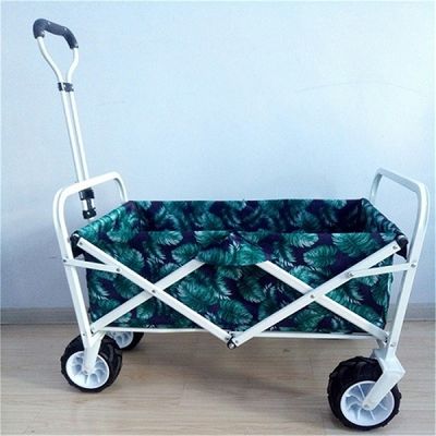 7 &quot;PU Tekerlek Katlanır Bahçe Arabaları Geniş Plaj Arabası Arabası 70kgs