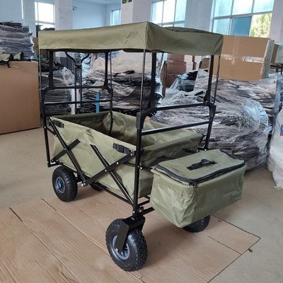 Gölgelikli 87cm Plaj Katlanır Vagonu 106cm Katlanır Plaj Arabası 600D Oxford Kumaş