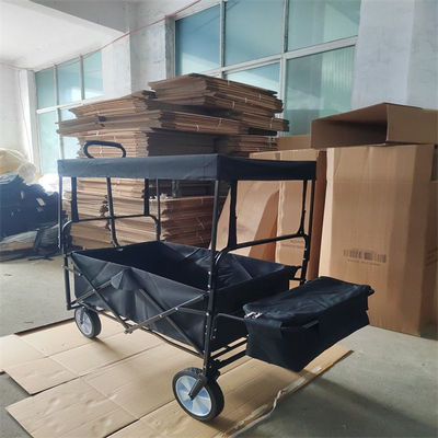 Gölgelik Açık ile Deluxe Depolama Katlanır Plaj Vagon Katlanır Arabası