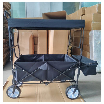 Gölgelik Açık ile Deluxe Depolama Katlanır Plaj Vagon Katlanır Arabası