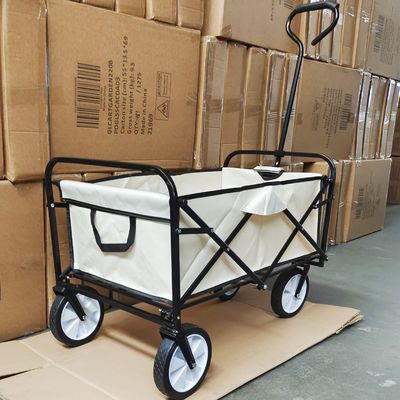 Pvc Tekerlekler Kamp Vagon Sepeti Tek Kulplu ve Bezli Katlanabilir Bagaj Arabası