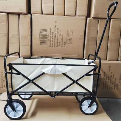 Pvc Tekerlekler Kamp Vagon Sepeti Tek Kulplu ve Bezli Katlanabilir Bagaj Arabası