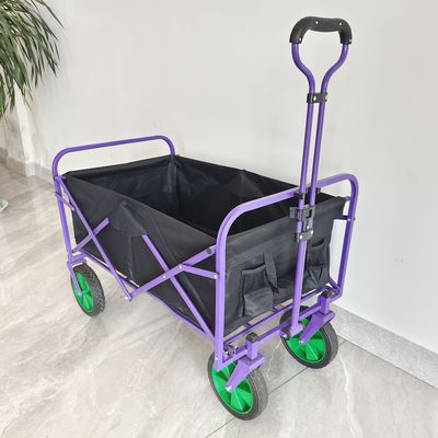 Katlanır Vagon Arabası Geri Çekilebilir Kolu Pratik Kamp Sepeti Özel Tekerlek