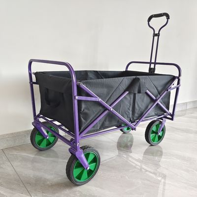 Katlanır Vagon Arabası Geri Çekilebilir Kolu Pratik Kamp Sepeti Özel Tekerlek