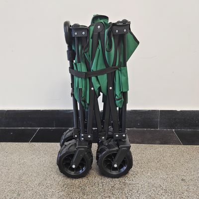 Çift Katlı Oxford Kumaş Katlanabilir Plaj Vagonu Metal Çerçeve Kamp Vagonu