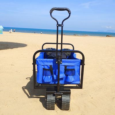 Katlanır Kamp Arabası Geniş PP Tekerlekler Büyük Kapasiteli Katlanabilir Plaj Vagon Arabası