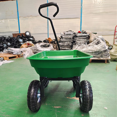 Popüler El Çekme Bahçe Çöp Sepeti 350-4 Pnömatik Tekerlekler 50L Kapasite