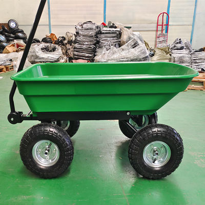Popüler El Çekme Bahçe Çöp Sepeti 350-4 Pnömatik Tekerlekler 50L Kapasite