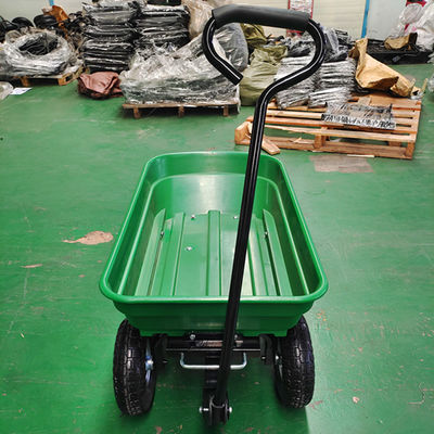Popüler El Çekme Bahçe Çöp Sepeti 350-4 Pnömatik Tekerlekler 50L Kapasite