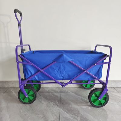 Çift Katmanlar Kumaş Kamp Sepeti 8 Inç PVC Tekerlek Taşınabilir El Arabası Katlanır Vagon