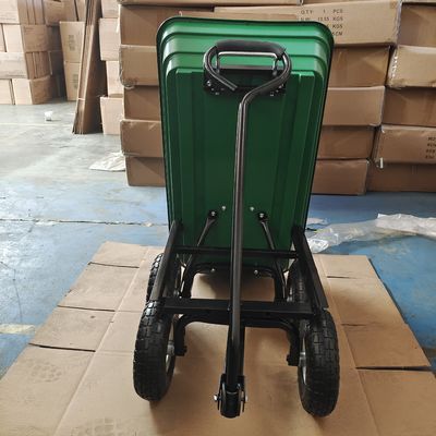 Tek Kulplu Bahçe Damperli Kamyon 10 İnç 350-4 Pnömatik Lastik Tekerlekler 75L Kapasiteli Bahçe Sepeti