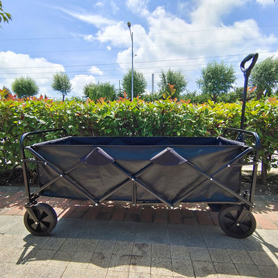 Katlanabilir Piknik Kamp Arabası Genişletilmiş Kapasiteli Katlanır Vagon Dört Büyük PVC Tekerlek
