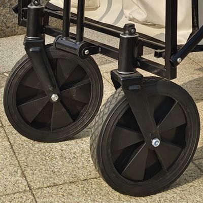 Beyaz Genişletilmiş Dört Tekerlekli Kamp Bahçe Katlanabilir Araba Tutma Katlanabilir Masa PVC Tekerlek