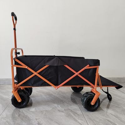 Arka Açılış Katlanabilir Alışveriş Arabası Araba Plaj Kamp Arabası Katlanabilir Araç PU Tekerlek