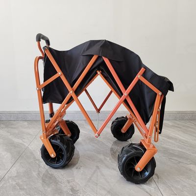 Arka Açılış Katlanabilir Alışveriş Arabası Araba Plaj Kamp Arabası Katlanabilir Araç PU Tekerlek