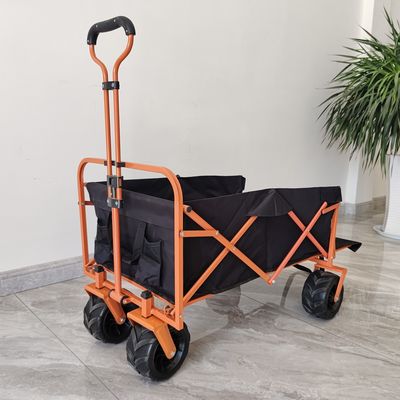 Arka Açılış Katlanabilir Alışveriş Arabası Araba Plaj Kamp Arabası Katlanabilir Araç PU Tekerlek