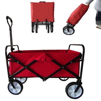 Dış bahçe katlanır vagon PVC tekerlekleri dar tekerlek germe kolu