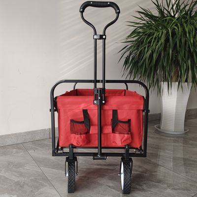 Dış bahçe katlanır vagon PVC tekerlekleri dar tekerlek germe kolu