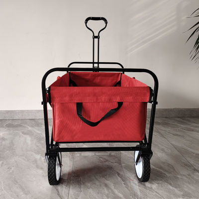 Dış bahçe katlanır vagon PVC tekerlekleri dar tekerlek germe kolu