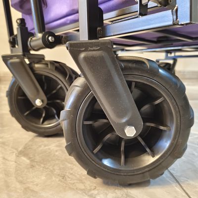 Açık Hava Kamp Çekiliş Arabası Çatı Üstünde Düzenlenebilir Eldiven Geniş Tekerlek Mor