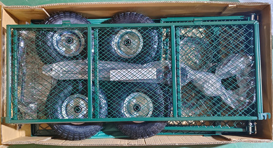Ağır Güçlü Dört Tekerlekli Metal Mesh Bahçe Araba - Dışarıdaki Görevler İçin Mükemmel
